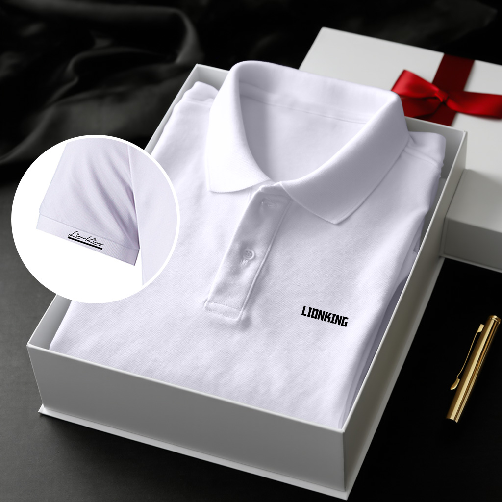 Áo polo nam form vừa 1936 Lion King vải cá sấu đứng form thoáng mát in basic