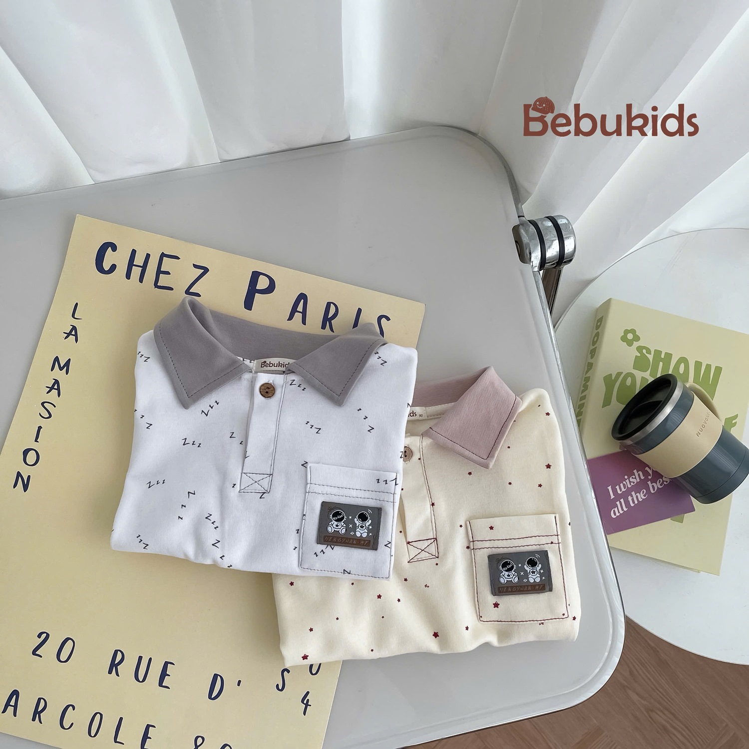 SB2249- bộ polo cộc tay logo phi hành gia