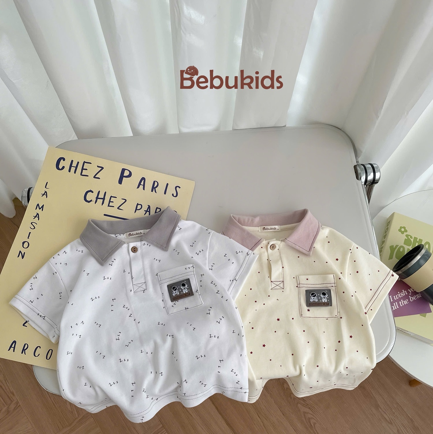SB2249- bộ polo cộc tay logo phi hành gia