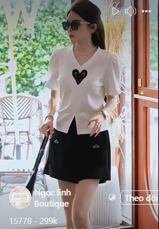 15778-Set bộ sọt áo trắng họa tiết tim đen ,quần sọt đen ( chéo nhật)