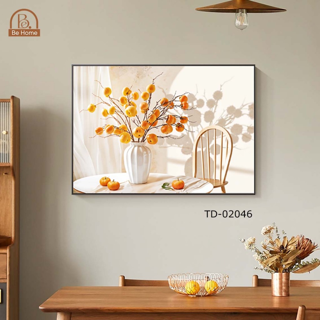 Tranh Đơn Cành Hồng,Phong Cách Wabi-Sabi,Decor Phòng Khách, Phòng Ăn,Lối Cầu Thang ,Homstay... Behomdecor