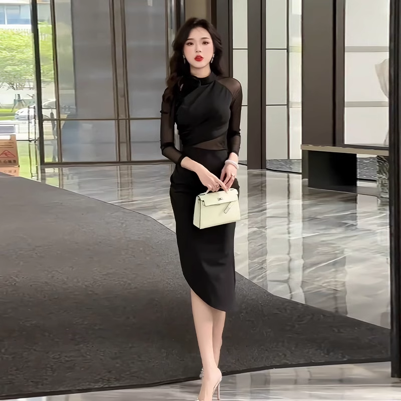 15903-Đầm body đen phối lưới cutout ( thun mịn, voan lưới)_thumbnail_1