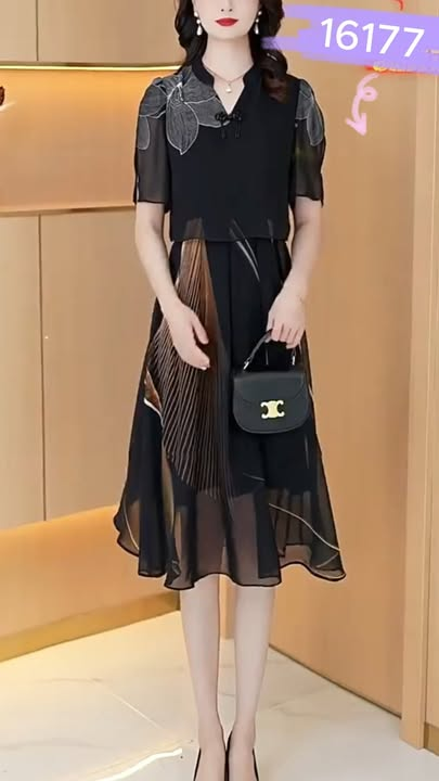 16177-Đầm voan giả rời  in hoa  3D cách điệu ( voan,lót)_thumbnail_0