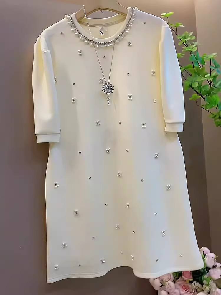 16244-Đầm suông trắng cổ tròn ép hạt ( chéo nhật, lót)_thumbnail_0