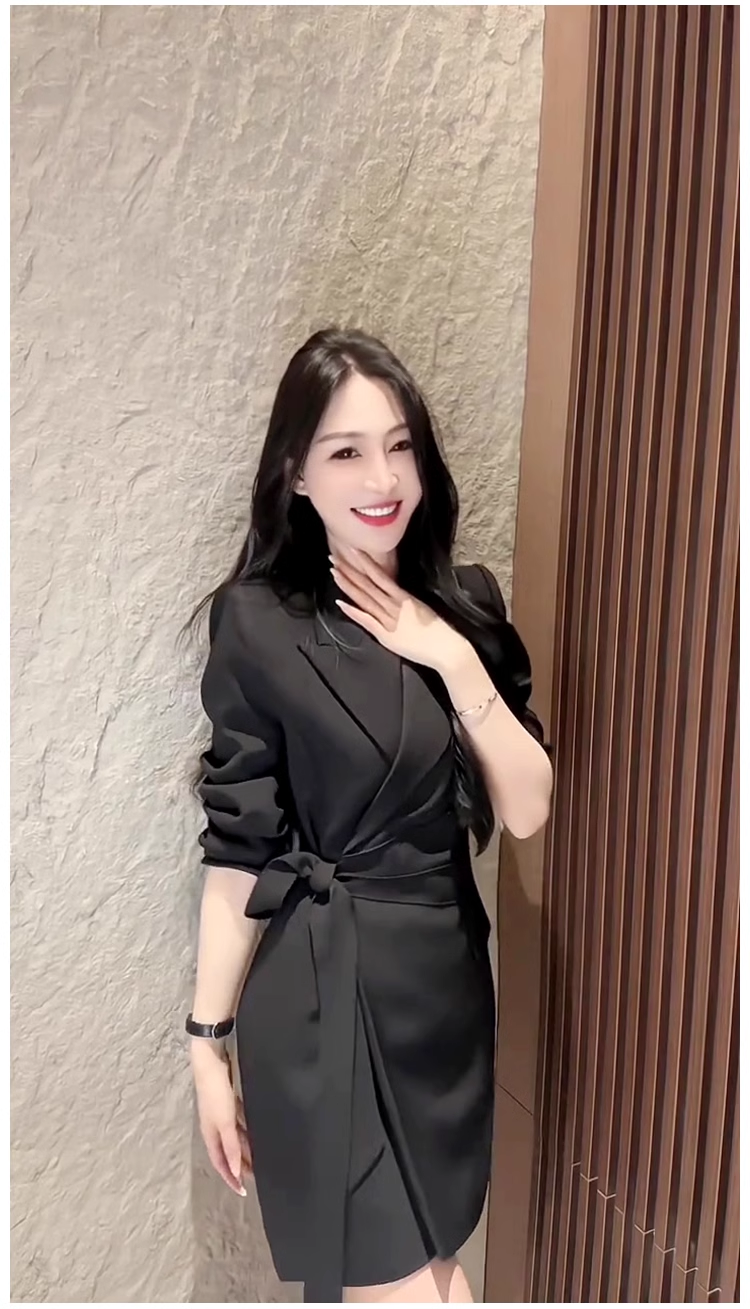 16173-Đầm tiệc đen cổ vest eo thắt nơ ( chéo nhật)_thumbnail_1