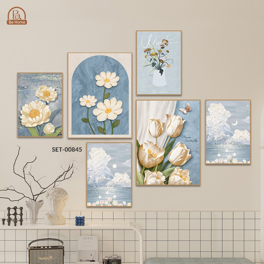Set 6 Tranh Dán Tường, Mẫu Dễ Thương, Trang Trí Phòng Ngủ, Phòng Bé, Spa,Livestream - Behome Decor