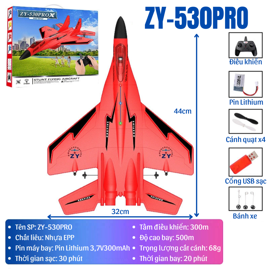 Máy bay Điều khiển ZY-530PRO (Chiều dài 44cm, sải cánh 32cm)