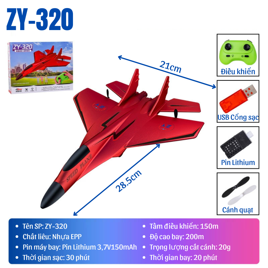 Máy bay Điều khiển ZY320 (Chiều dài 28,5cm, sải cánh 21cm)