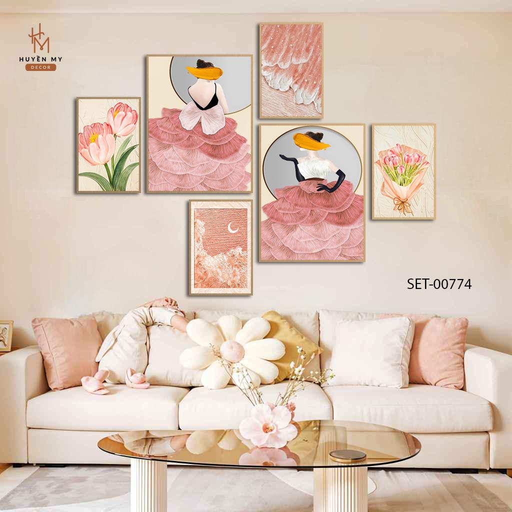 SET 6 Tranh Dán Tường Nhiều Mẫu Hiện Đại,Trendy, Decor Phòng Khách, Phòng Ngủ, Spa, Phòng Nail, Mi- Huyền My Decor