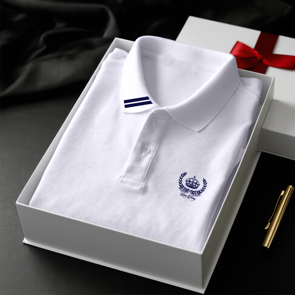 Áo polo nam form vừa 1948 Lion King vải cá sấu đứng form thoáng mát in basic