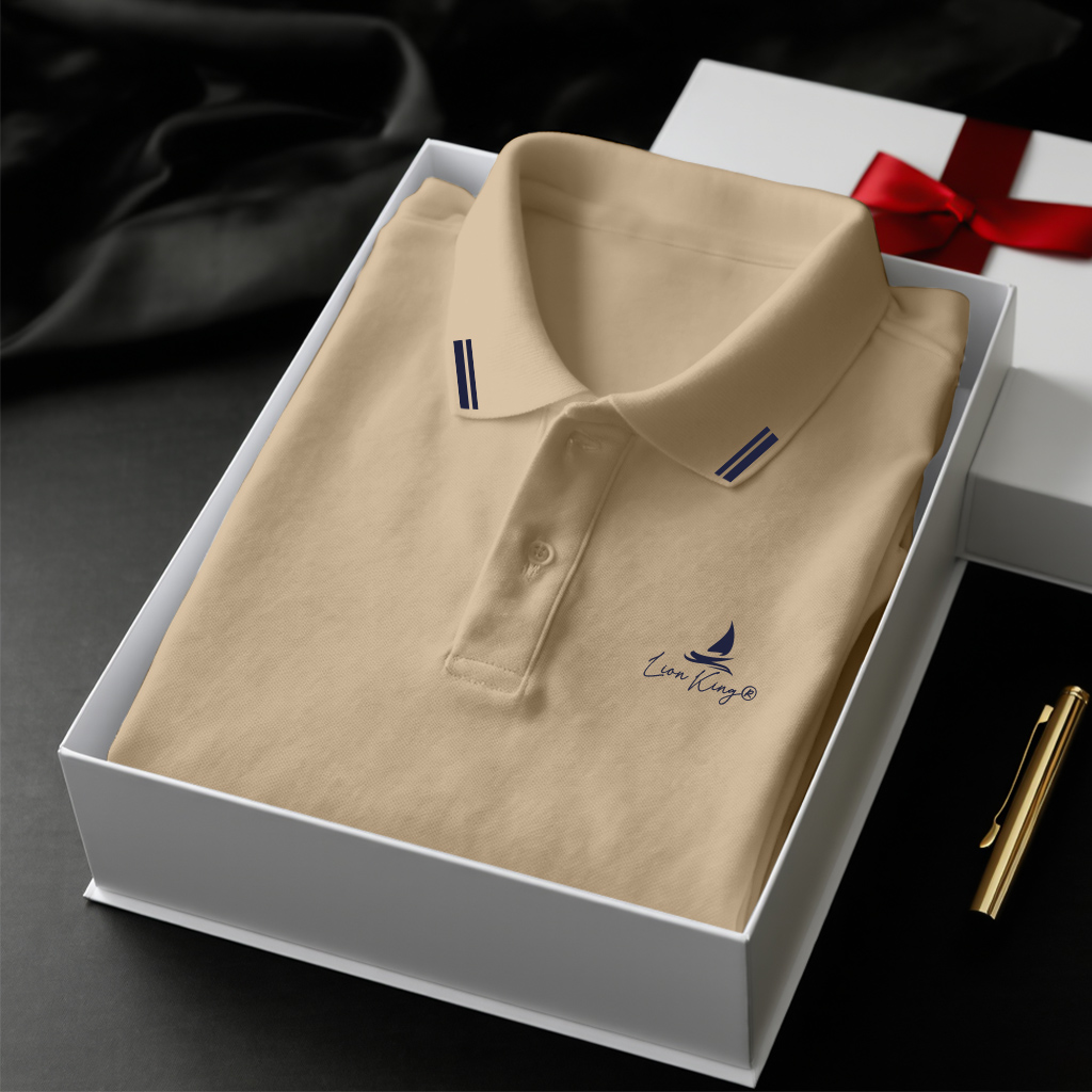 Áo polo nam form vừa 1939 Lion King vải cá sấu đứng form thoáng mát in basic