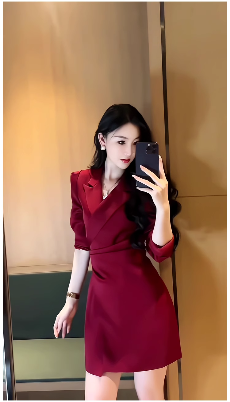 15893-Đầm tiệc đỏ cổ vest đắp chéo tay lở (chéo nhật)_thumbnail_3