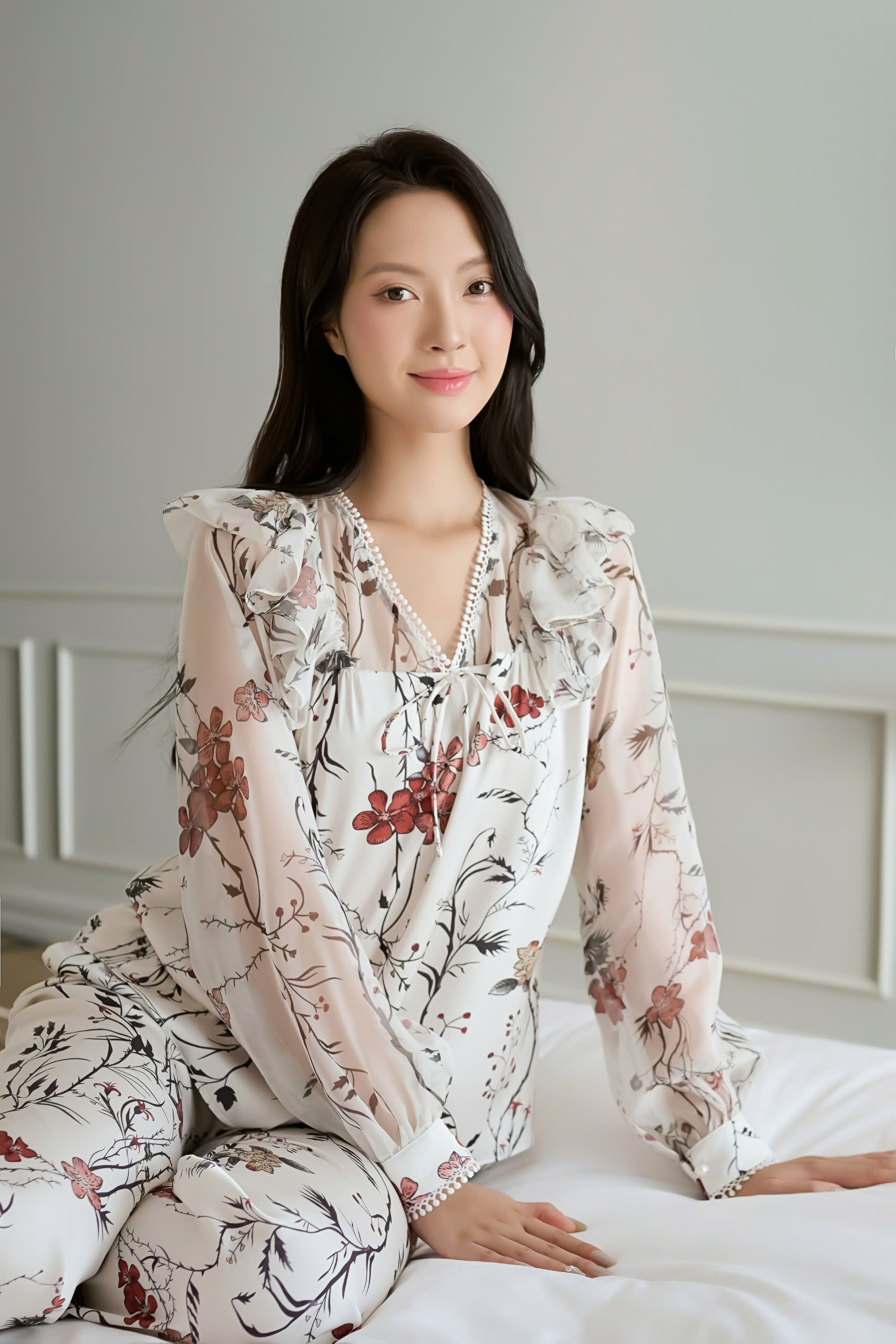 Bộ ngủ áo dài tay, quần dài BN478