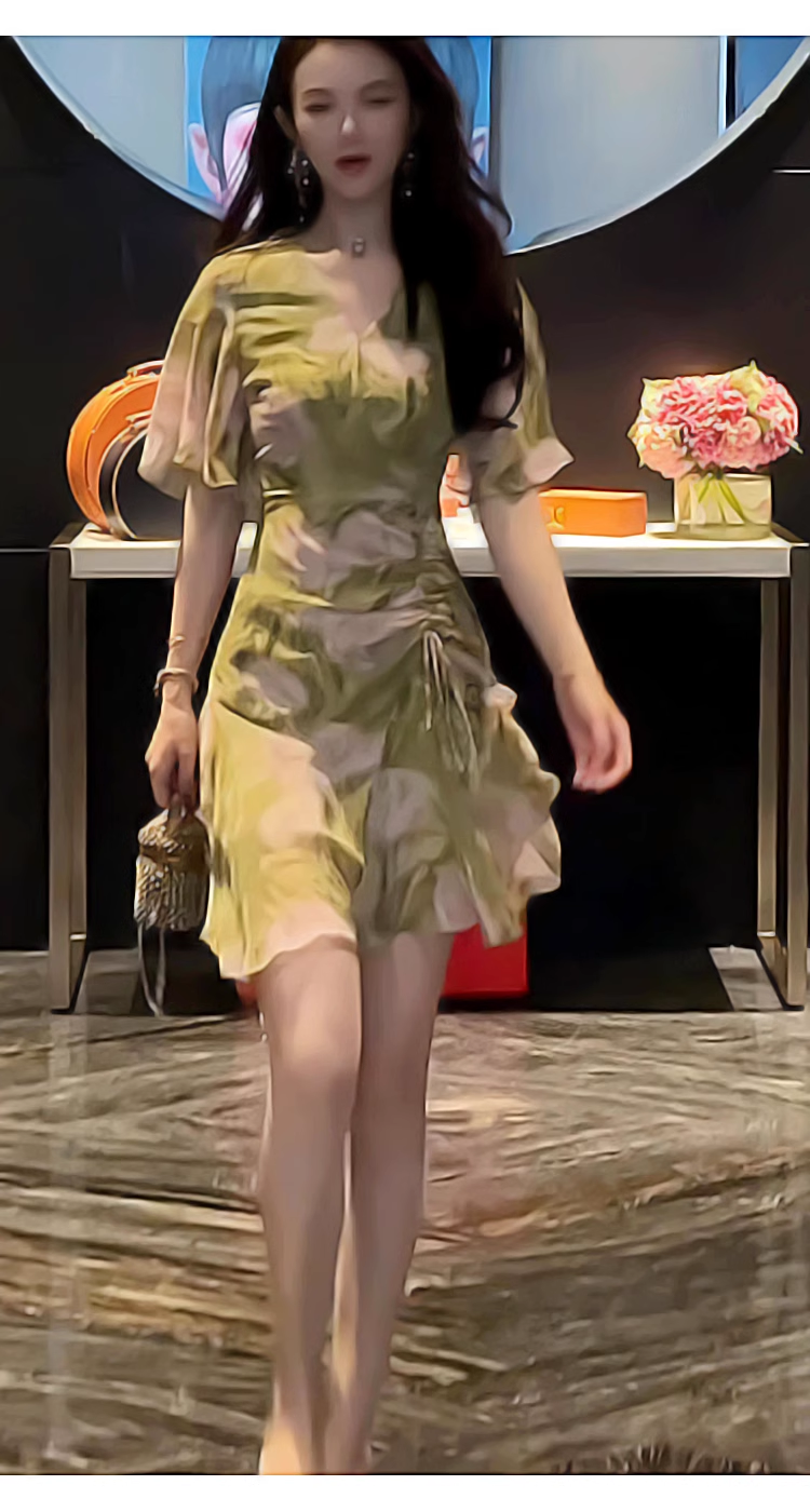 16075-Đầm  voan tay loe in họa tiết loang màu 3D ( voan, lót)_thumbnail_2