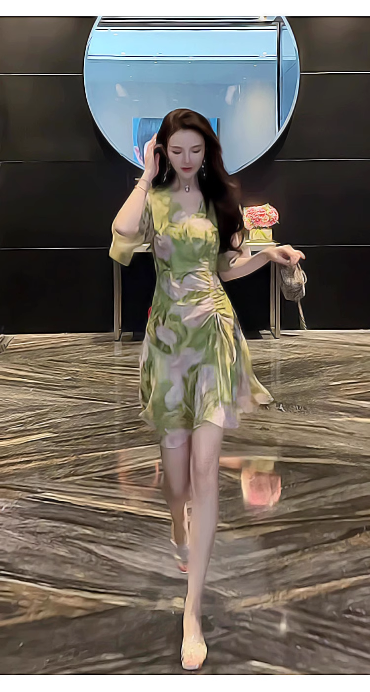 16075-Đầm  voan tay loe in họa tiết loang màu 3D ( voan, lót)_thumbnail_1