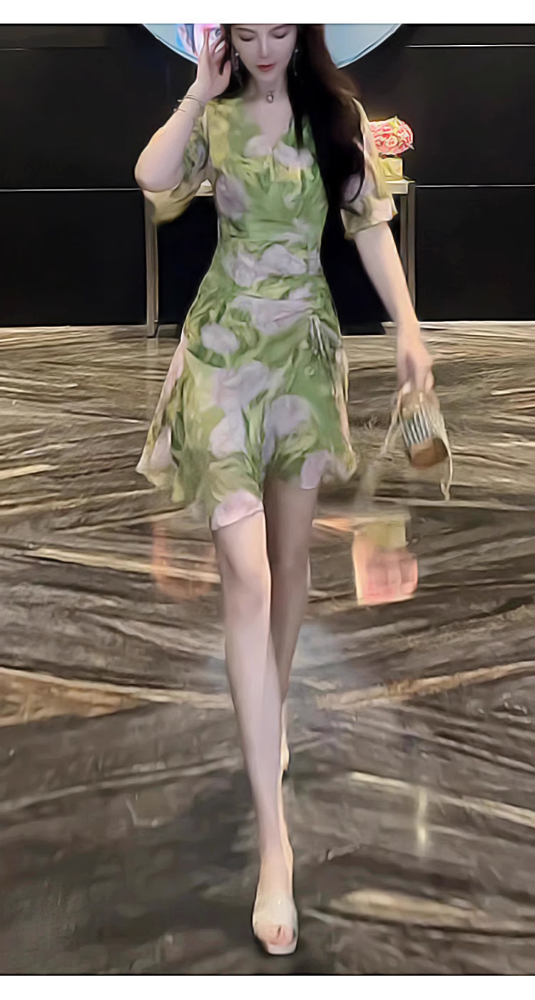 16075-Đầm  voan tay loe in họa tiết loang màu 3D ( voan, lót)_thumbnail_0