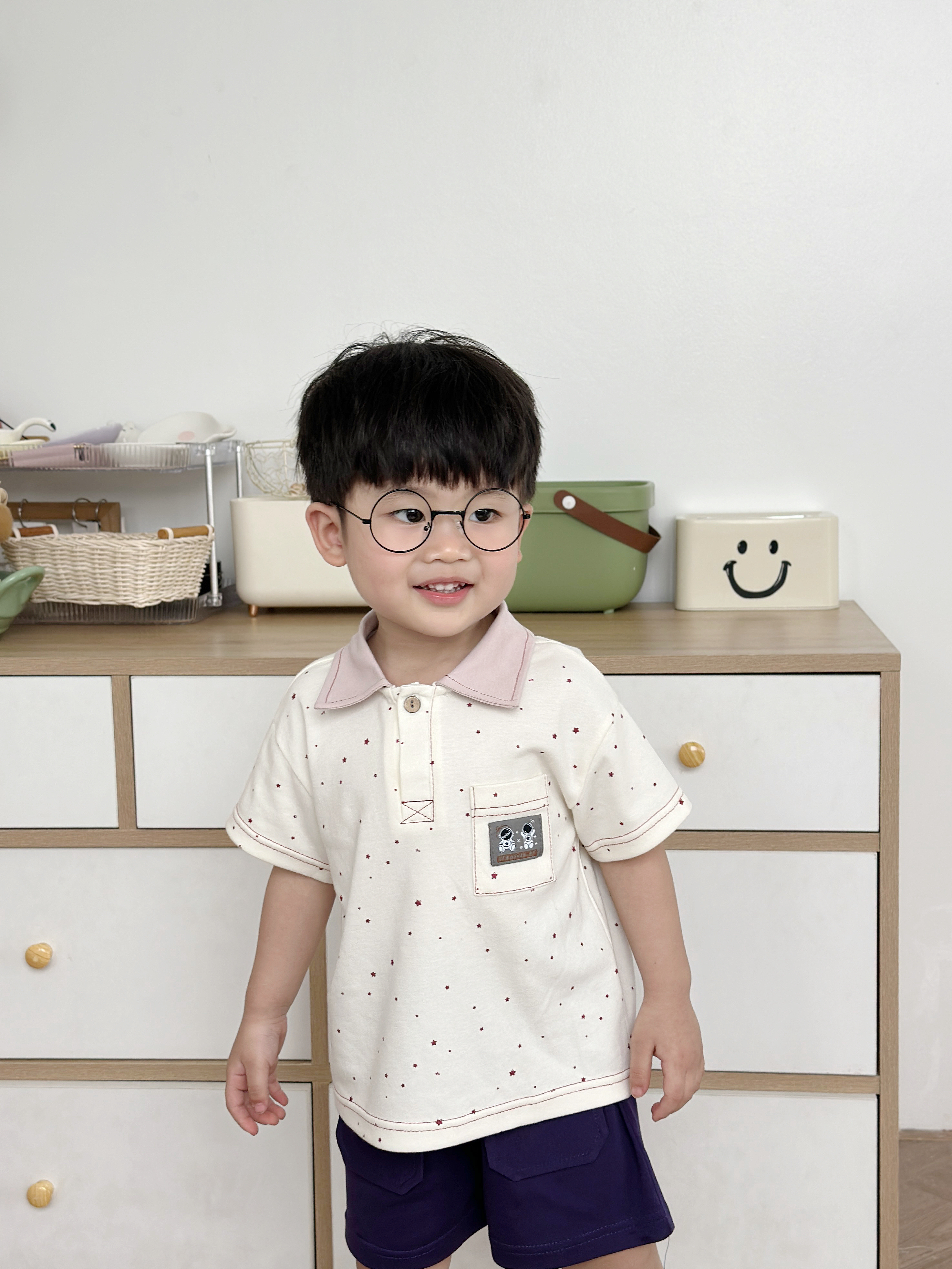 SB2249- bộ polo cộc tay logo phi hành gia