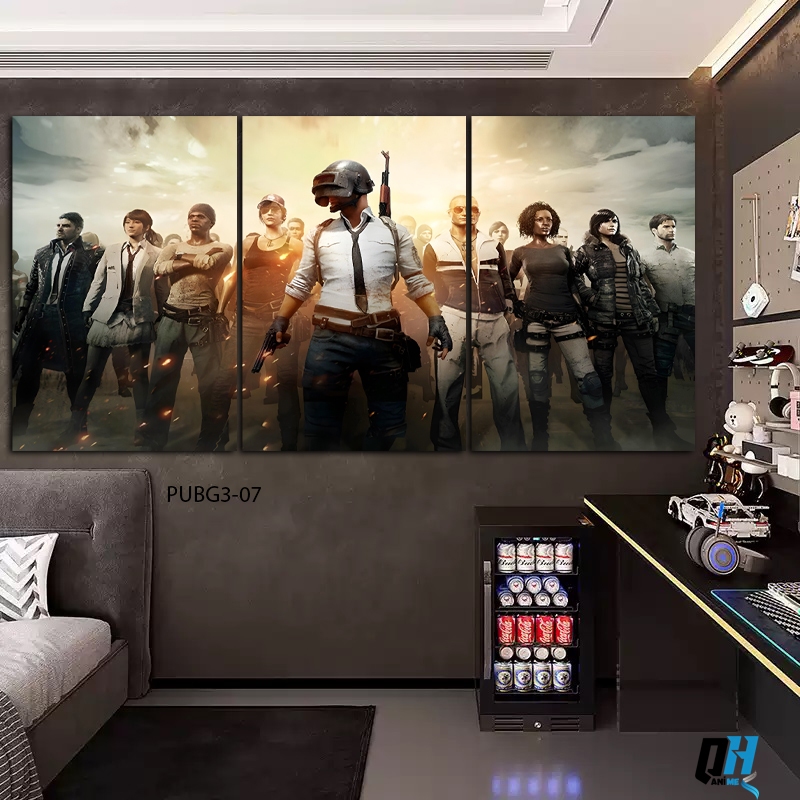 Bộ 3 Tranh Dán Tường Pubg,Trang Trí ,Tranh Treo Tường Decor Phòng Ngủ,Phòng Game