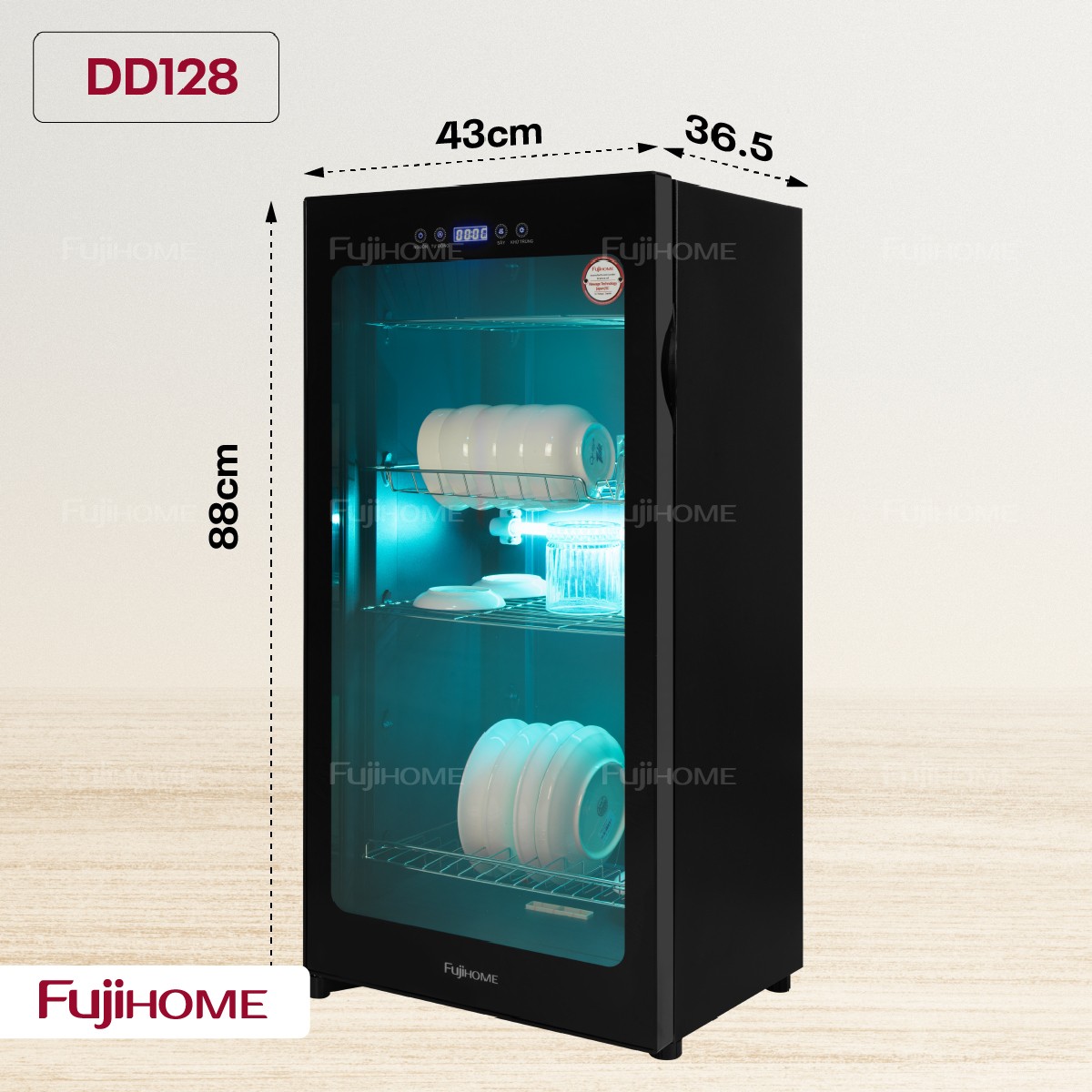 Tủ sấy chén bát tiệt trung Fujihome DD128