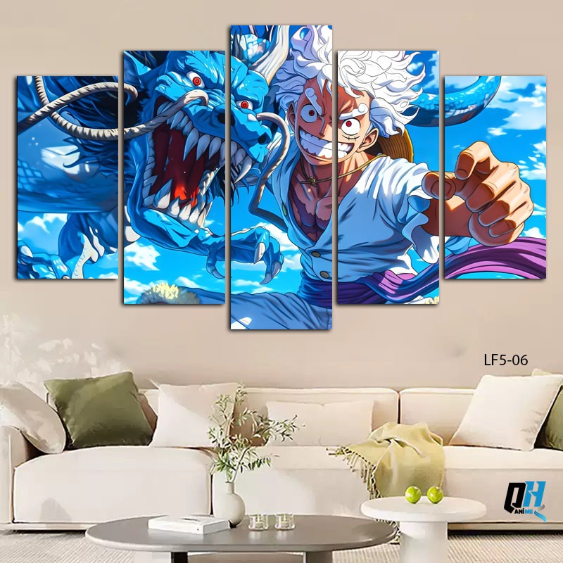 Bộ 5 Tấm Tranh Lufy Onepiece, Dán Tường Fomex 5mm, Decor Phòng Ngủ, Phòng Game, Livestream,Phòng Trẻ Em,QH Anime Decor