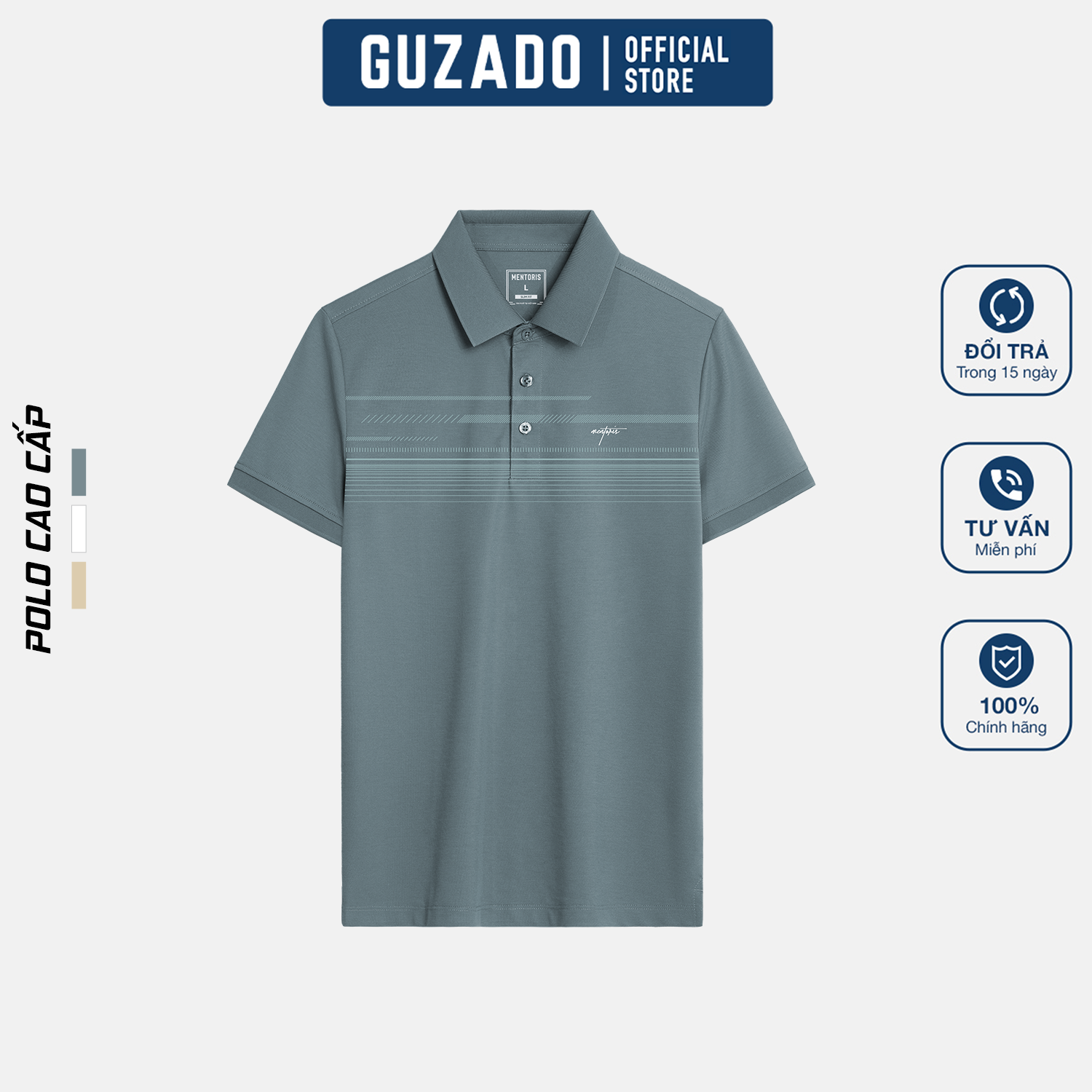 Áo Polo Nam Guzado Thiết Kế Họa Tiết Trẻ Trung MPL2513S