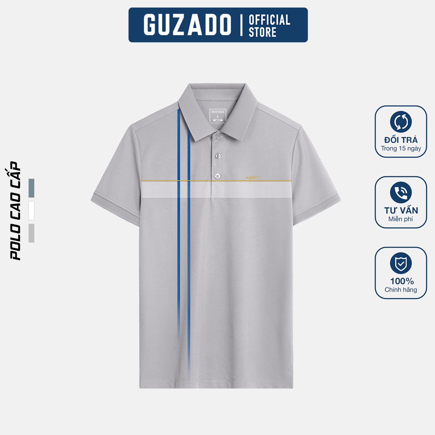 Áo Polo Nam Vải Cotton Form Slim Fit Thương Hiệu GUZADO MPL2512S