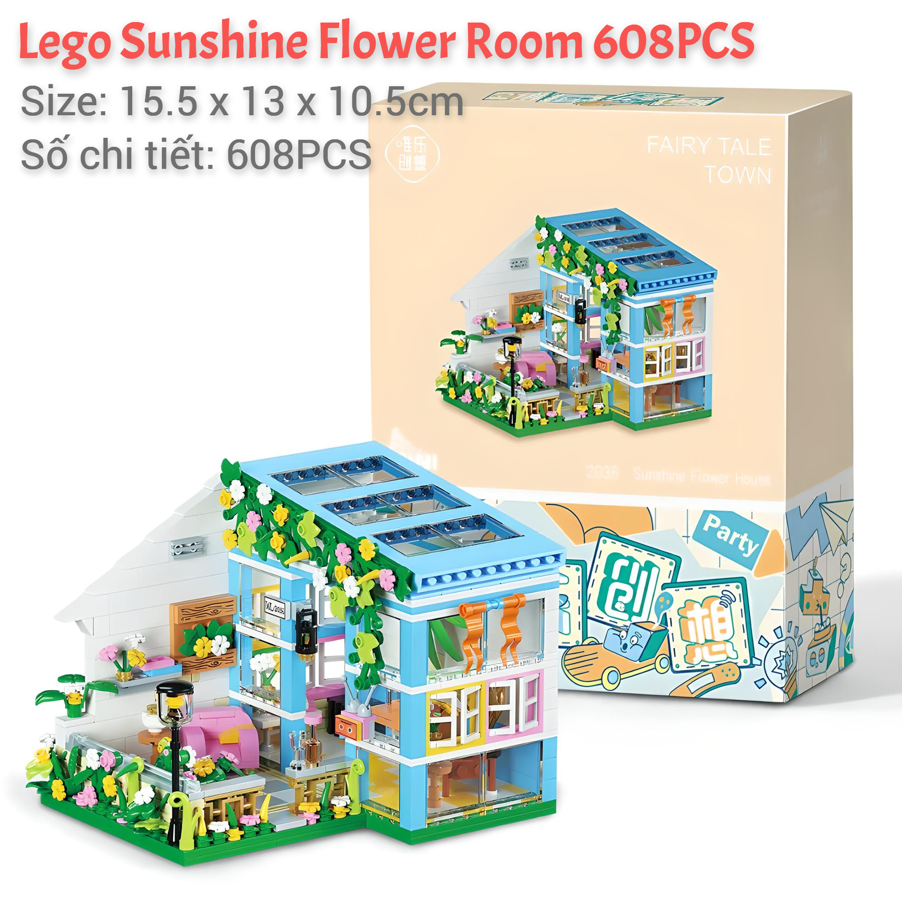 Trọn bộ LEGO Xếp hình Nhà cửa dành cho bé gái (600 chi tiết)