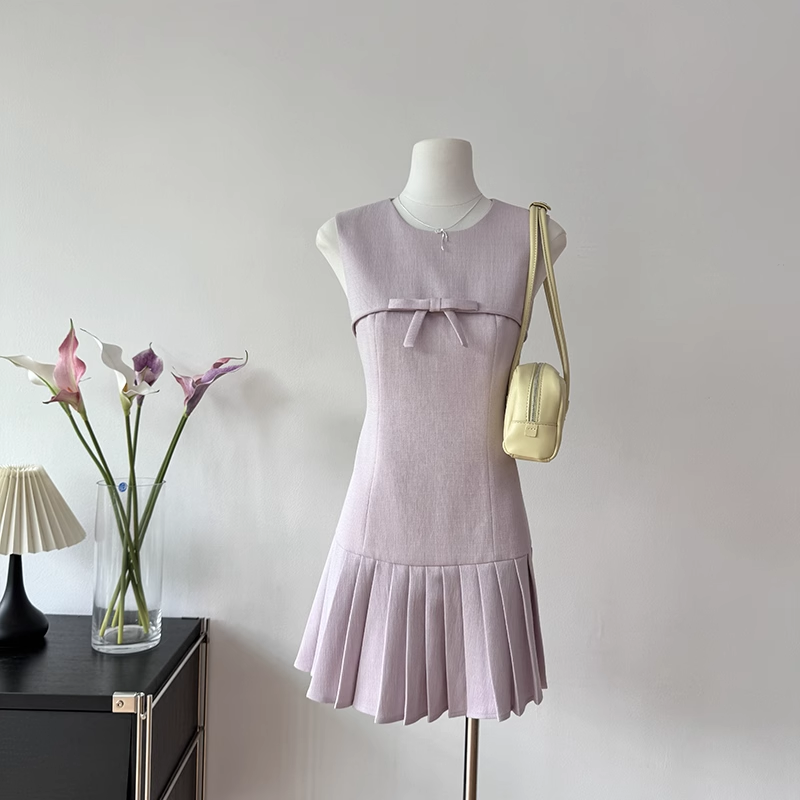 16140-Đầm suông A hồng tím  sát nách chân dập ly ( xước hàn)_thumbnail_0