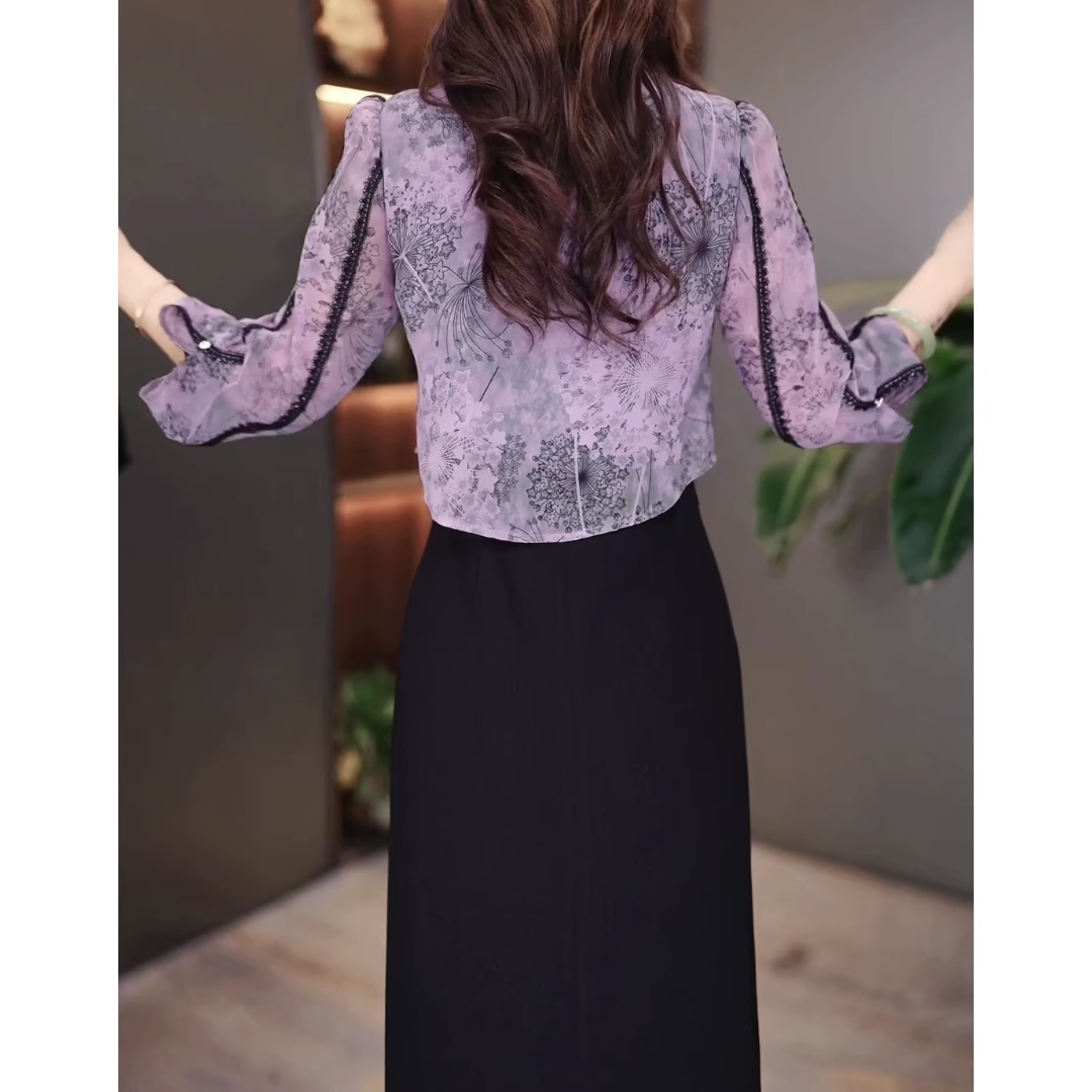 16487-Đầm suông liền giả rời phối lụa in 3D ( lụa, chéo nhật)_thumbnail_1