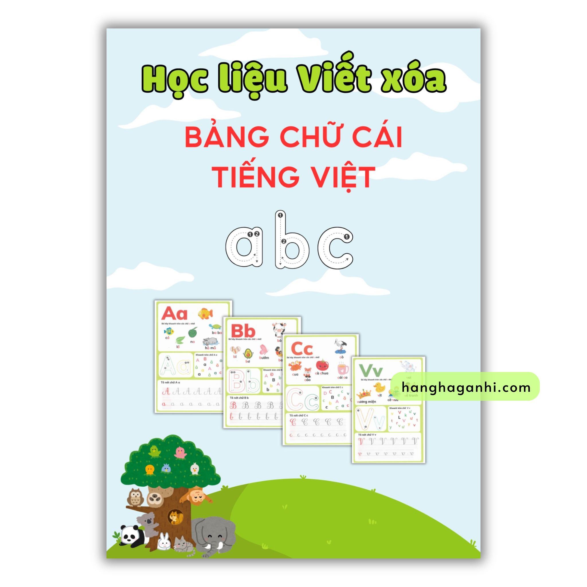 Học liệu viết xóa Bảng chữ cái Tiếng Việt kèm bút