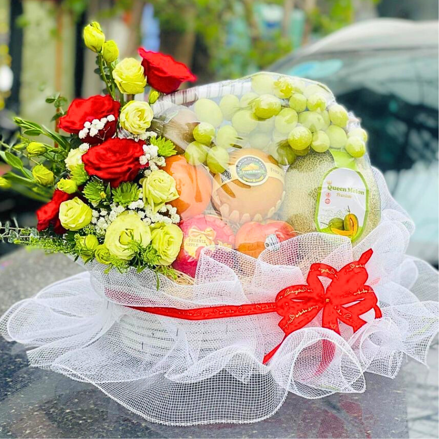 Giỏ hoa trái cây mừng khai trường cao cấp - GH1501