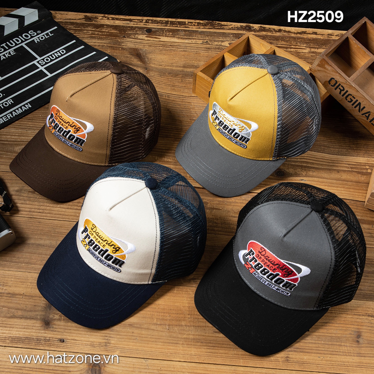 Mũ lưỡi trai trucker nửa lưới FREEDOM #HZ2509