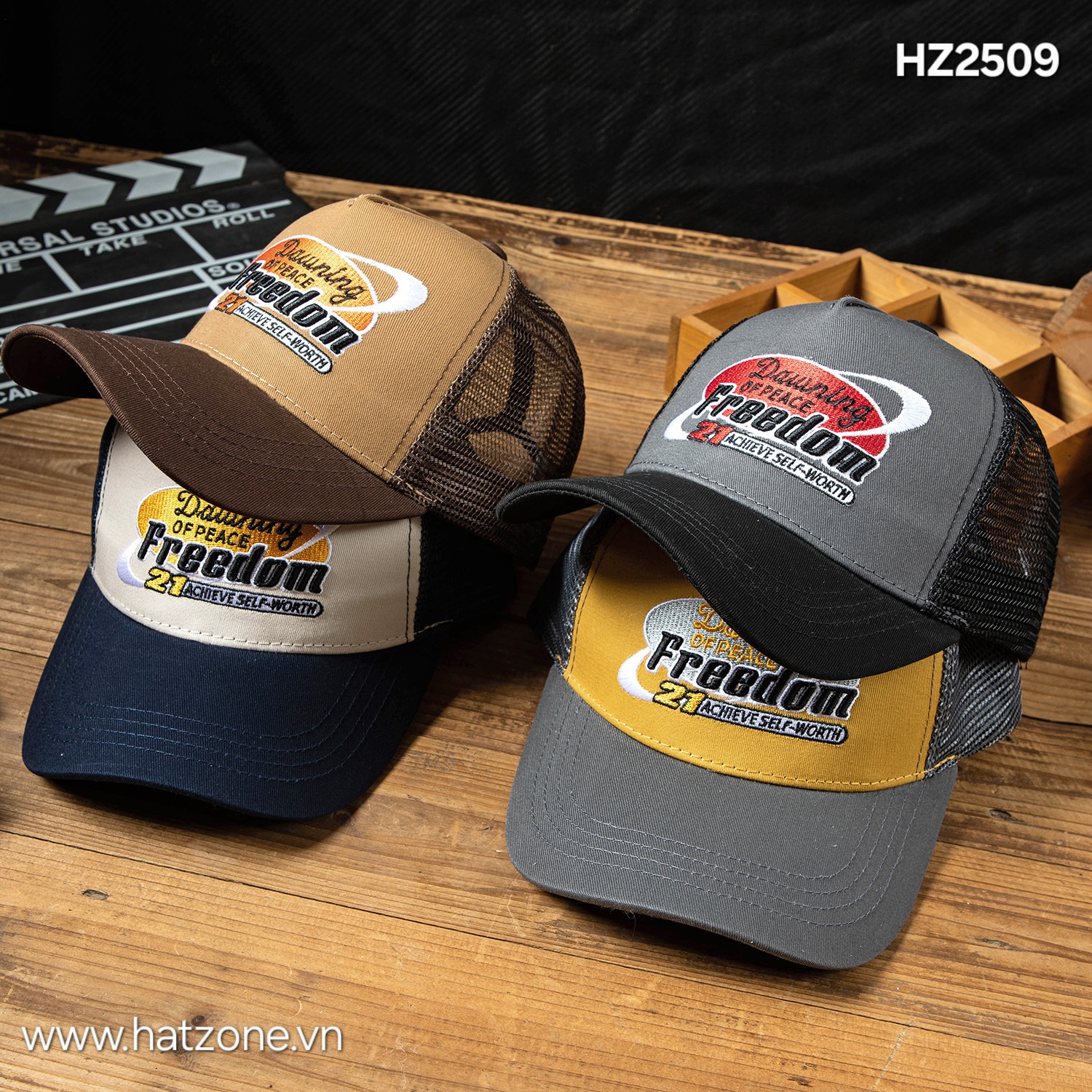 Mũ lưỡi trai trucker nửa lưới FREEDOM #HZ2509_thumbnail_4