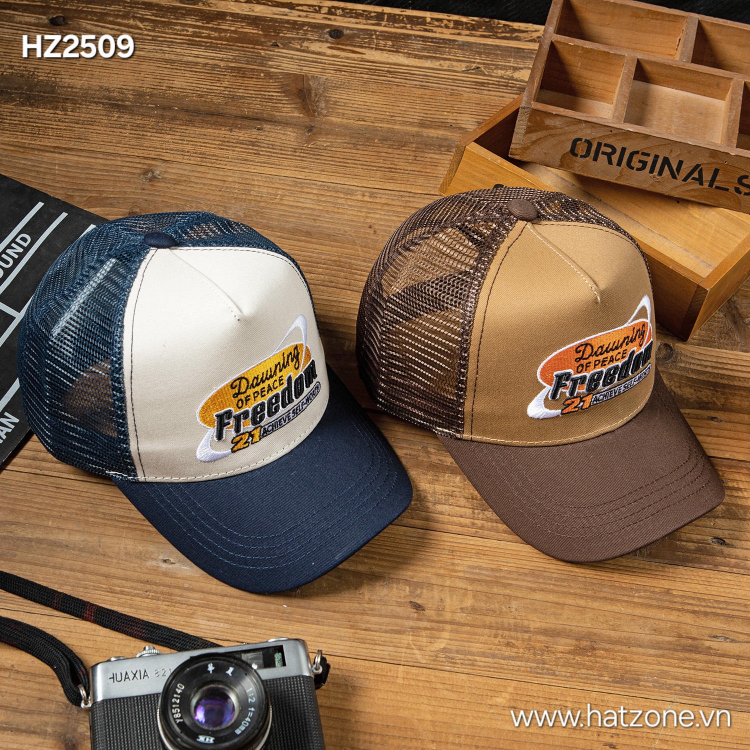 Mũ lưỡi trai trucker nửa lưới FREEDOM #HZ2509_thumbnail_3