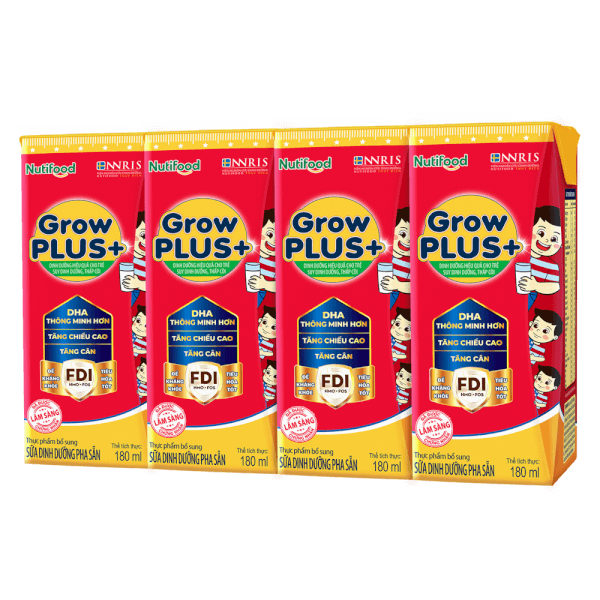SỮA NƯỚC GROW PLUS 180ml T/12lốc x 4H Nuti