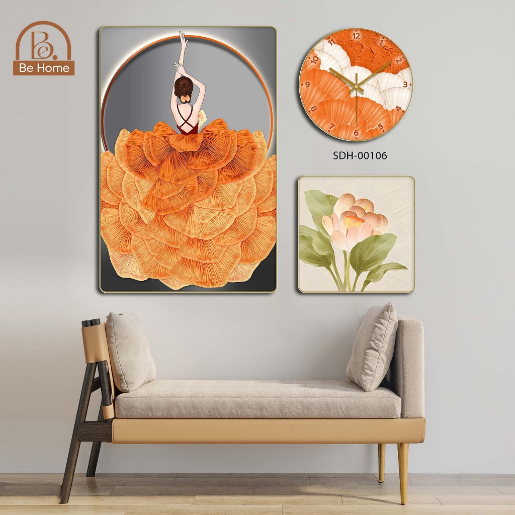 (Nhiều Mẫu) Bộ 3 Tranh Đồng Hồ Treo Tường Tráng Gương , Trang Trí Phòng Khách , Phòng Ngủ, Spa- BeHome Decor