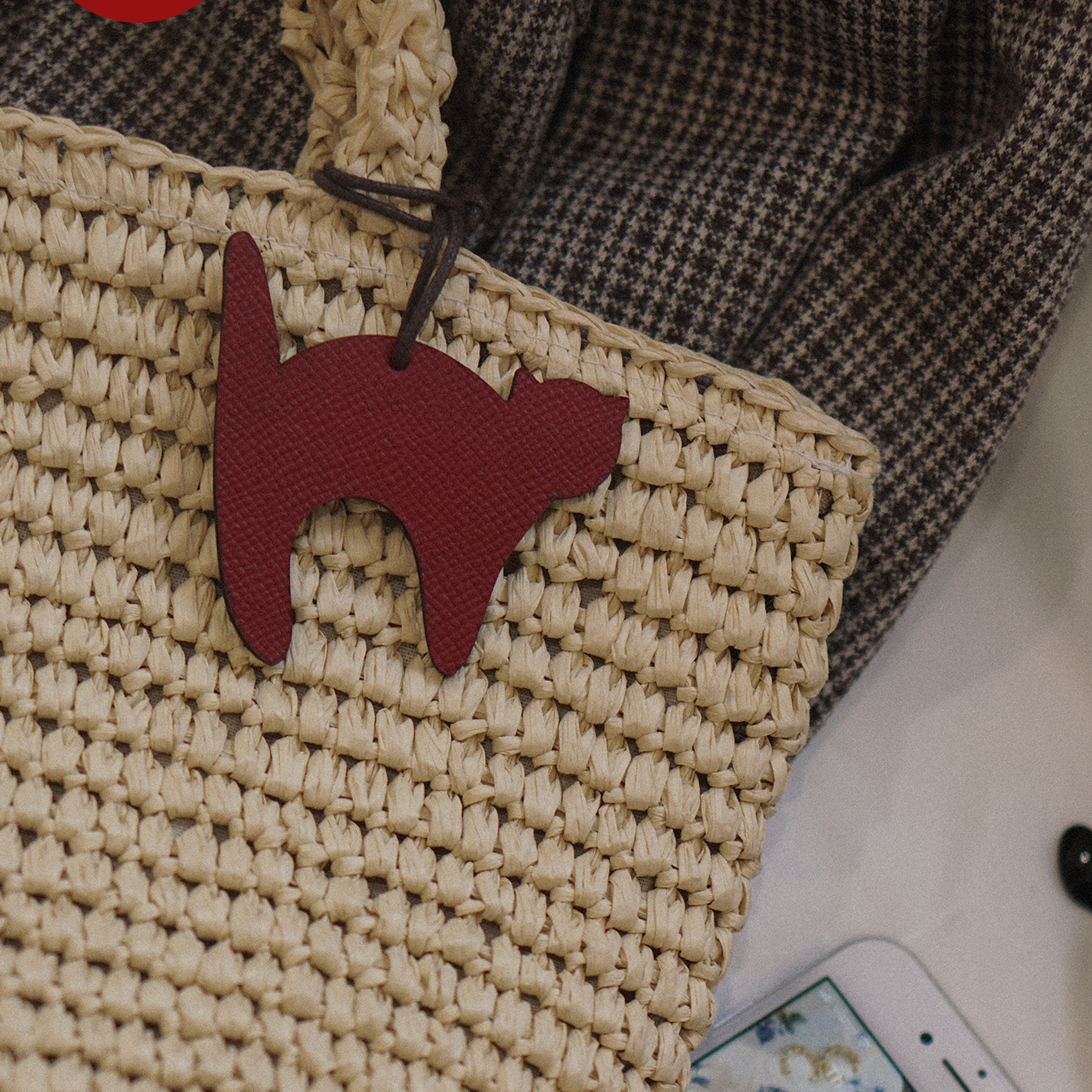 Happy Cat Leather Charm_0