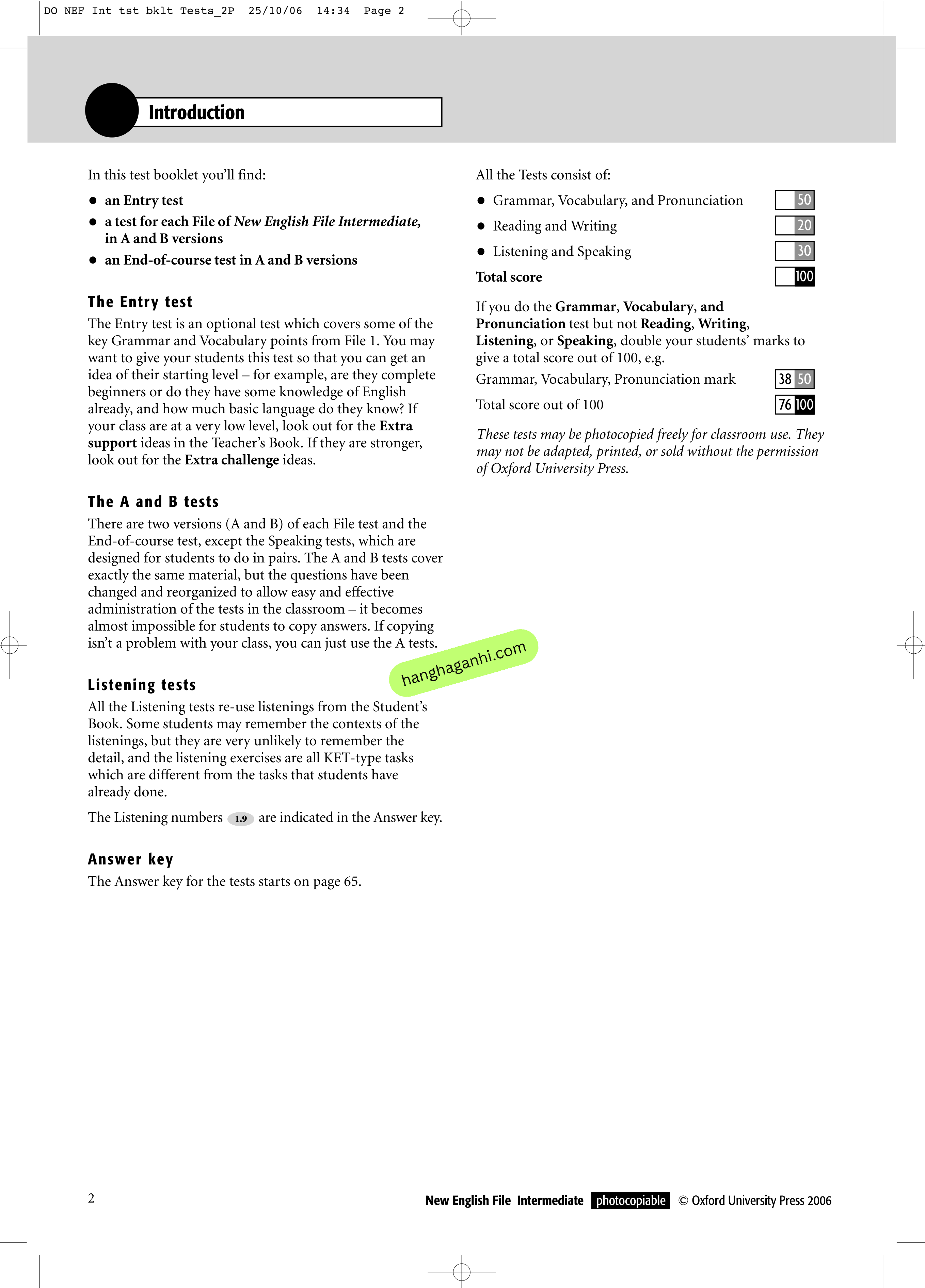 New English File Intermediate Work Book