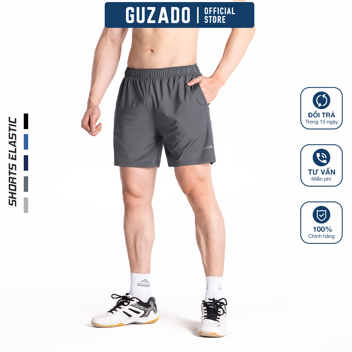 Quần Short Thế Thao GUZADO Co Giãn Tốt Vận Động Thoải Mái GSR10