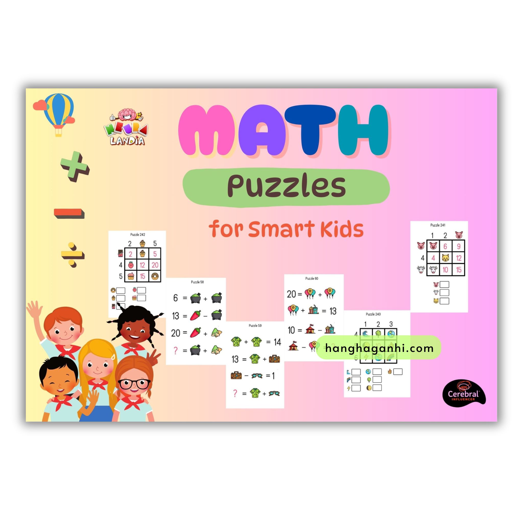 Math Puzzles for Smart Kids, Sách Toán tư duy hình ảnh Neurotrainer cho bé_thumbnail_0