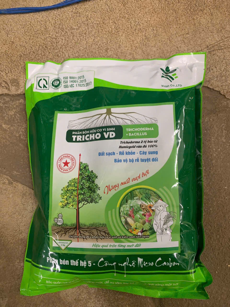 TRICHO VD NEW (1kg) – Đất sạch, rễ khỏe, cây sung, bảo vệ bộ rễ tuyệt đối