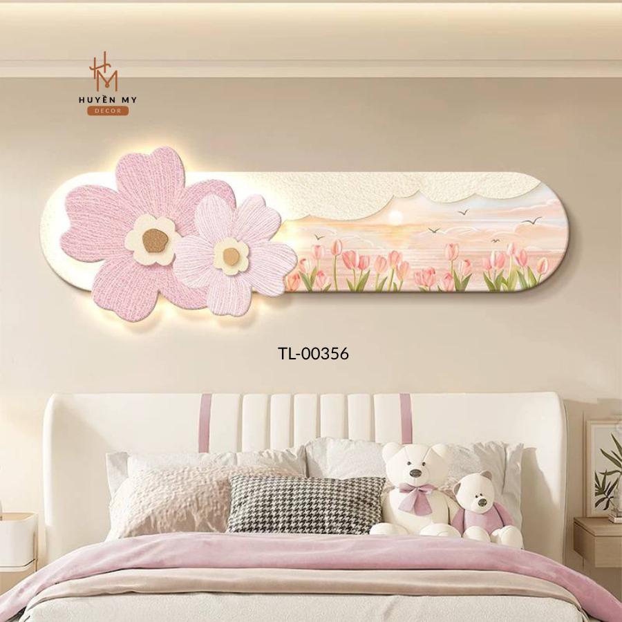Tranh Treo Tường Đèn LED Phù Điêu Đắp Nổi, Tranh Bông Hoa Nghệ Thuật Trang Trí Nhà Cửa, Showroom - Huyền My Decor Decor Phòng Decor Tường