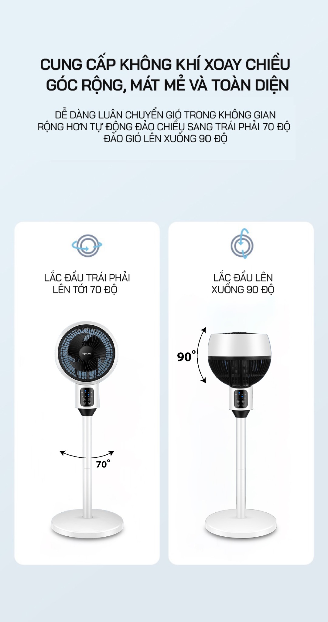 Quạt đối lưu không khí Fujihome CF25R (Điều khiển từ xa)