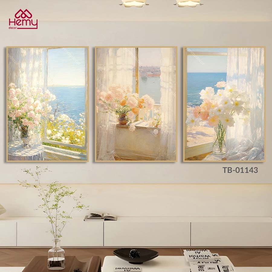 Bộ 3 Tranh Canvas Bắc Âu Hiện Đại, Tranh Giả Led, Trang Trí Phòng Khách, Phòng Ngủ, Homestay