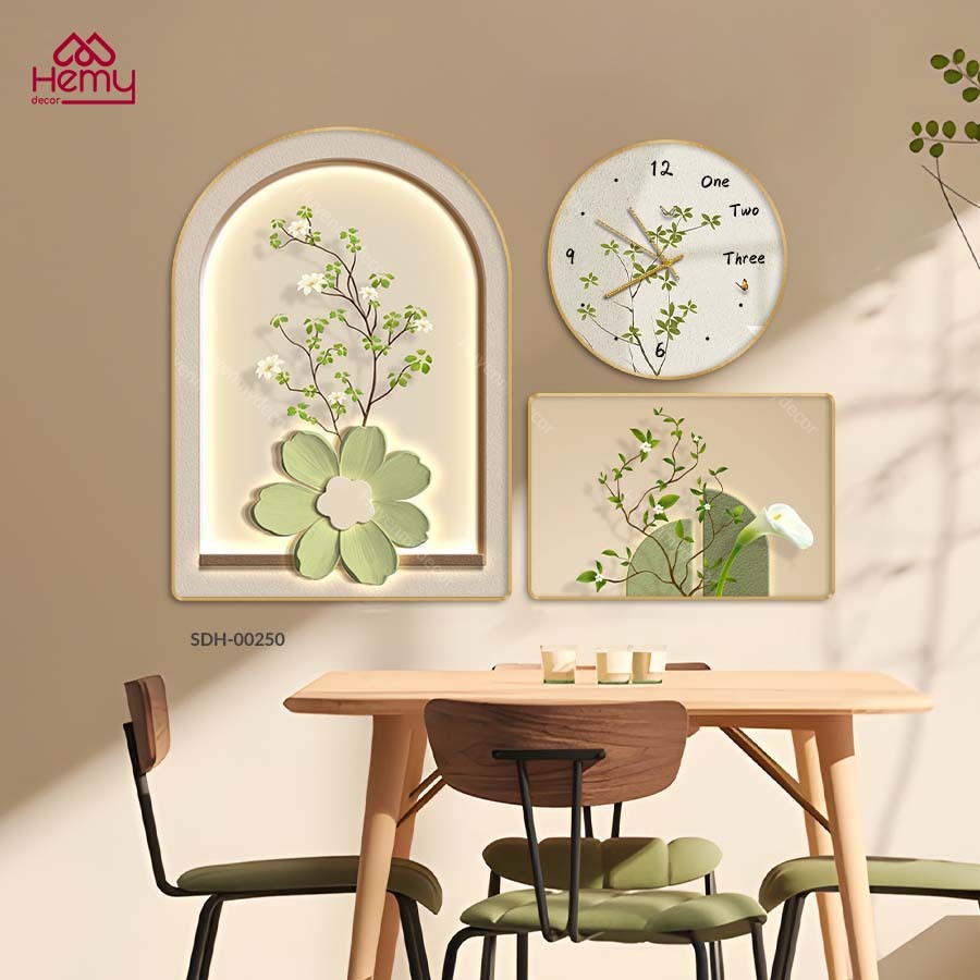 Set 3 Tranh Đồng Hồ Treo Tường Tráng Gương Cao Cấp, Decor Hiện Đại Trang Trí Phòng Khách, Phòng Ngủ, Spa - HeMy Decor