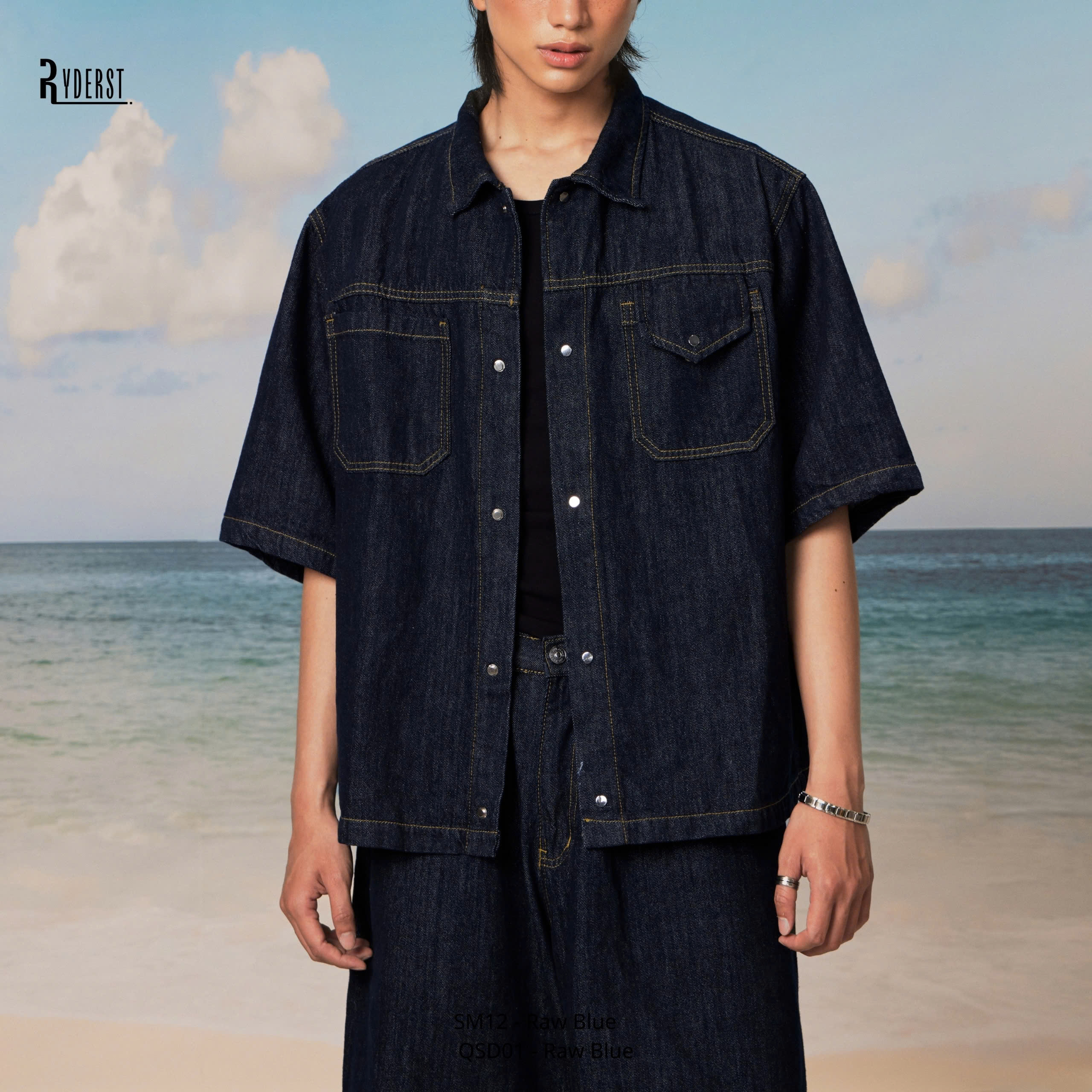 Áo Denim ngắn tay Santo Sleeve Denim Shirt SM12