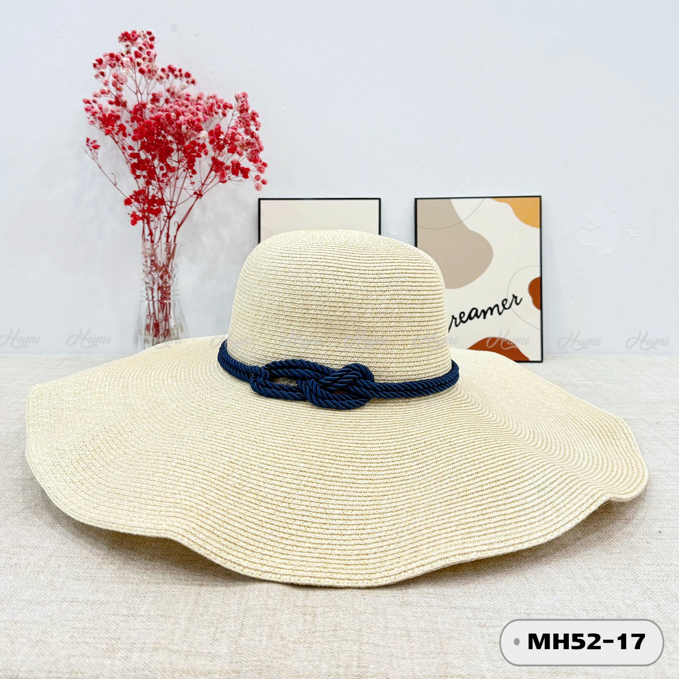 MŨ CÓI RỘNG VÀNH (MH52-17 KEM)