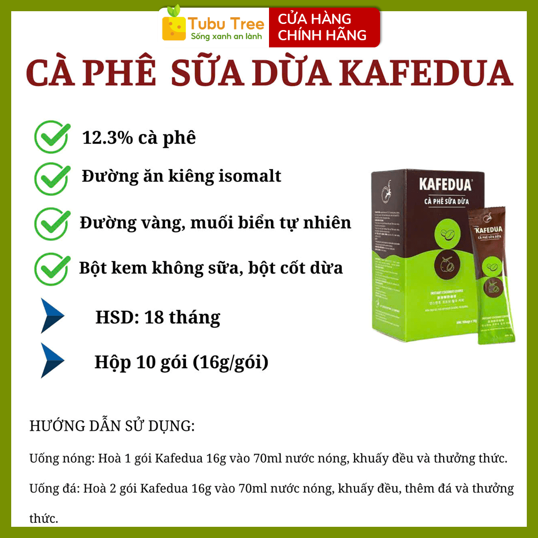 Cà Phê Sữa Dừa Hòa Tan KAFEDUA Le Plateau Thơm Béo 16g x 10 Gói — ảnh 6
