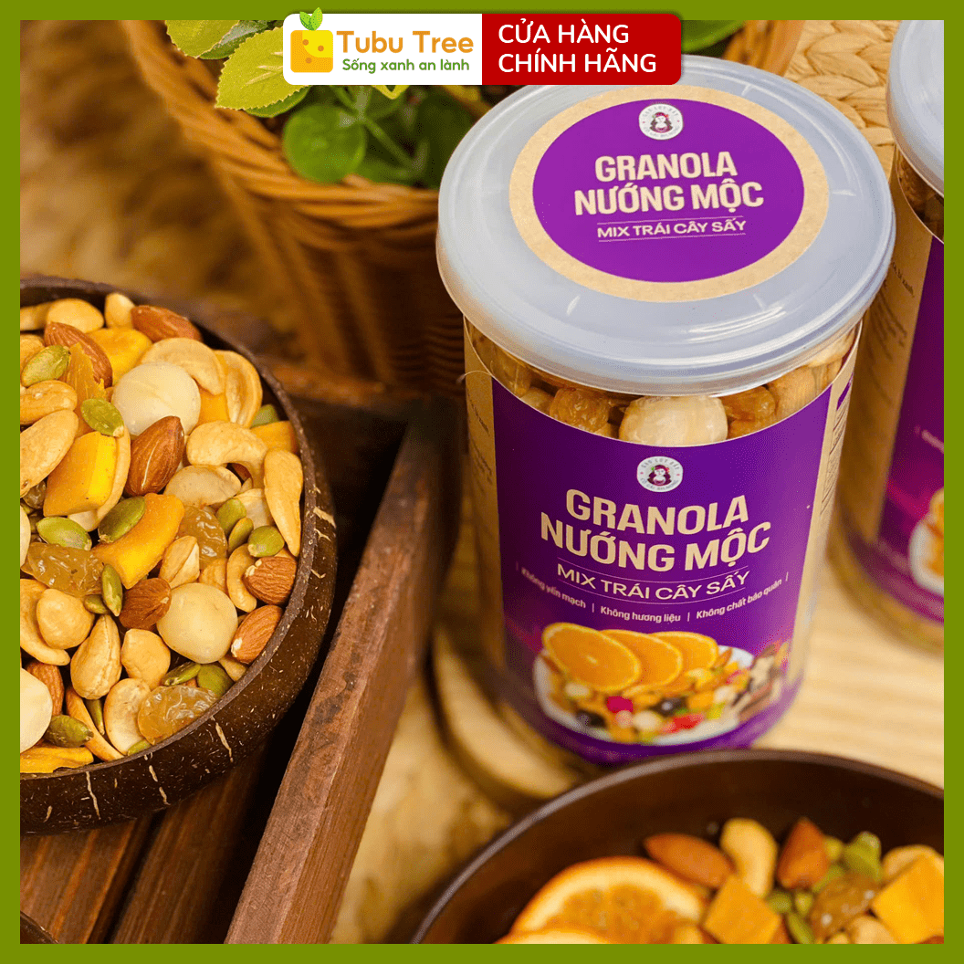 Granola mix trái cây sấy BH.NONG - Lon 450g