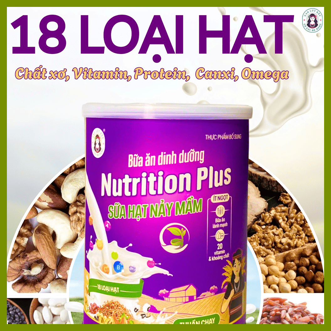 Sữa Hạt Gạo Lứt Nảy Mầm BH.NONG Không Đường 400g gồm 18 loại hạt, thuần chay — ảnh 4